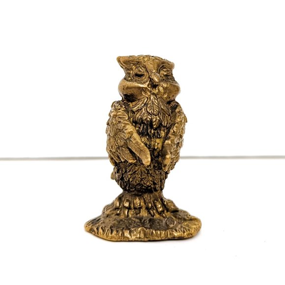 Small Brass Owl Figurine - Picture 1 of 7